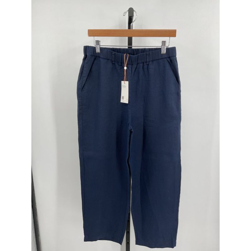 Quince Women's 100% European Linen Pants Blue M